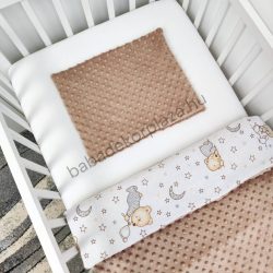   Deluxe Baby 2 részes babaágynemű garnitúra - takaró + párna - cappuccino - cuki macik