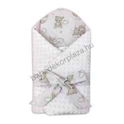   Deluxe Baby babapólya - világos rózsaszín - felhőn alvó macikák