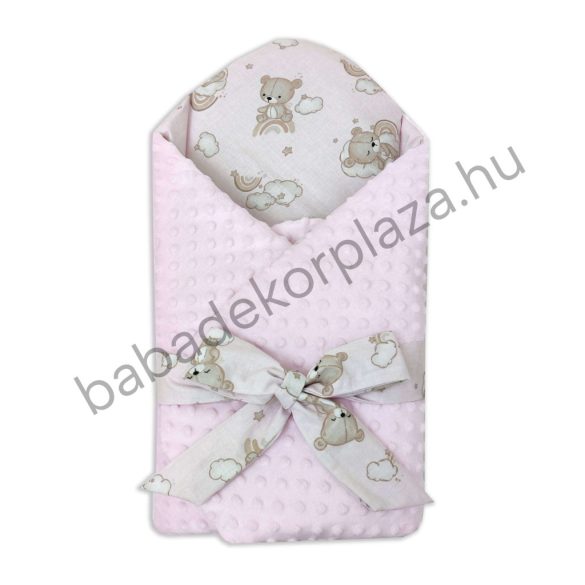Babapólya - rózsaszín - felhőn alvó macikák