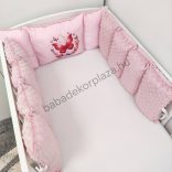 Deluxe Baby Extra párnás rácsvédő - Dreamland Collection - mályvarózsa - pillangók