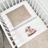 Deluxe Baby 2 részes babaágynemű garnitúra - takaró + párna - aranyhomok - báránykák
