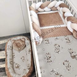   Deluxe Baby babaágynemű garnitúra babafészekkel - 5 részes - Cappuccino - bébi zsiráf