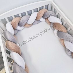   Fonott rácsvédő Minky - tricolor (grafit - szürke - cappuccino) - VÁLASZTHATÓ MÉRETBEN