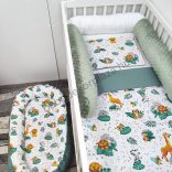 Babaágynemű garnitúra babafészekkel, hengerpárnával - 4 részes - Madagaszkár (Limitált széria)