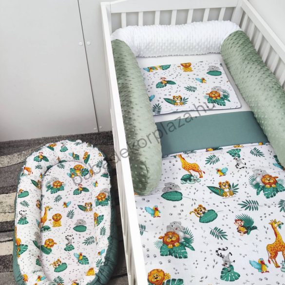 Babaágynemű garnitúra babafészekkel, hengerpárnával - 4 részes - Madagaszkár (Limitált széria)