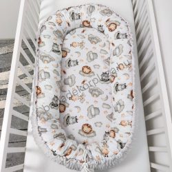  Deluxe Baby többfunkciós babafészek - Minky szürke - vidám szafari