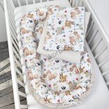 Babaágynemű garnitúra babafészekkel - 3 részes - Lovely Bunny (Limitált széria)