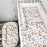 Babaágynemű garnitúra babafészekkel, hengerpárnával - 4 részes - Lovely Bunny (Limitált széria)