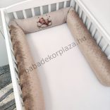 Rácsvédő hengerpárna - 210 cm - cappuccino alvó maci