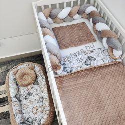   Deluxe Baby babaágynemű garnitúra babafészekkel - 5 részes - cappuccino - bébi szafari II.