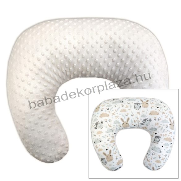 Comfort kétoldalas szoptatós párna - mogyoró - nyuszi és bagoly