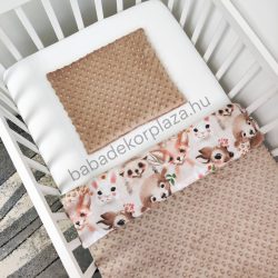   Deluxe Baby 2 részes babaágynemű garnitúra - takaró + párna - Cappuccino - Forest Friends