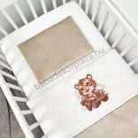 Deluxe Baby 2 részes babaágynemű garnitúra - takaró + párna - aranyhomok - vidám tigriskölyök