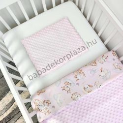 Babaágynemű - 2 részes - rózsaszín bébi erdei állatok