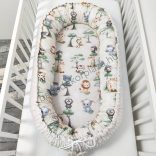 Deluxe Baby többfunkciós babafészek - Minky mogyoró - szafari kölykök