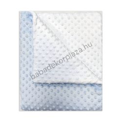   Deluxe Baby 70*90 cm-es bélelt Minky babatakaró - világoskék - fehér