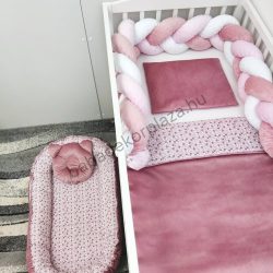   Deluxe Baby babaágynemű garnitúra babafészekkel - 5 részes - mályva virágocskák