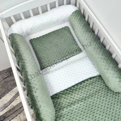   Minky babaágynemű garnitúra hengerpárnás rácsvédővel - VÁLASZTHATÓ SZÍNBEN