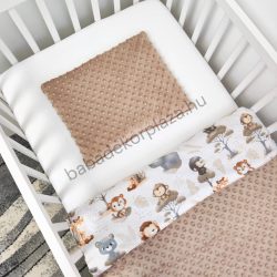   Deluxe Baby 2 részes babaágynemű garnitúra - takaró + párna - Cappuccino - szafari kölykök