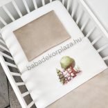 Deluxe Baby 2 részes babaágynemű garnitúra - takaró + párna - aranyhomok - nyuszika és macika