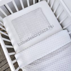   2 részes Minky babaágynemű garnitúra - takaró + párna - szürke - fehér