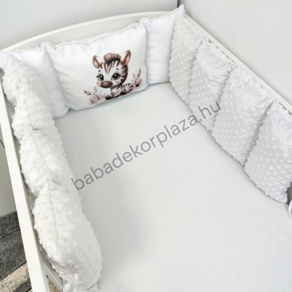 Rácsvédő - Extra párnás - szürke bébi szafari zebra