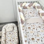 Babaágynemű garnitúra babafészekkel - 5 részes - Funny Faces