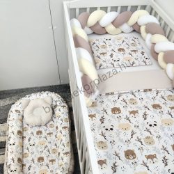   Babaágynemű garnitúra babafészekkel - 5 részes - Funny Faces