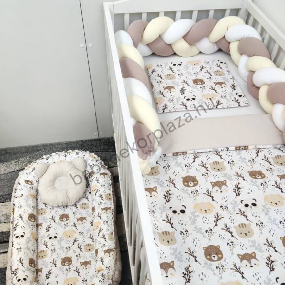 Babaágynemű garnitúra babafészekkel - 5 részes - Funny Faces