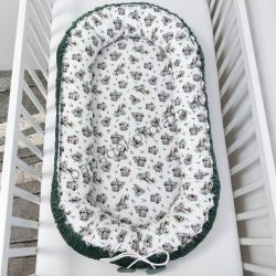   Deluxe Baby többfunkciós babafészek - zöld bársony - koalák