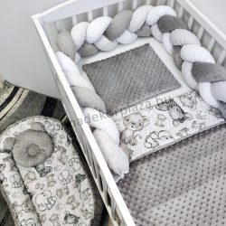   Deluxe Baby babaágynemű garnitúra babafészekkel - 5 részes - grafitszürke - bébi szafari I.