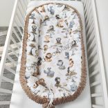 Deluxe Baby többfunkciós babafészek - Minky cappuccino - szafari kölykök