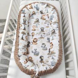   Deluxe Baby többfunkciós babafészek - Minky cappuccino - szafari kölykök