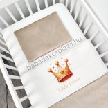 Deluxe Baby 2 részes babaágynemű garnitúra - takaró + párna - aranyhomok - Little Prince