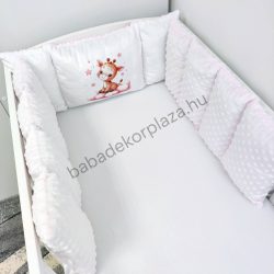   Deluxe Baby Extra párnás rácsvédő - Dreamland Collection - rózsaszín bébi zsiráf
