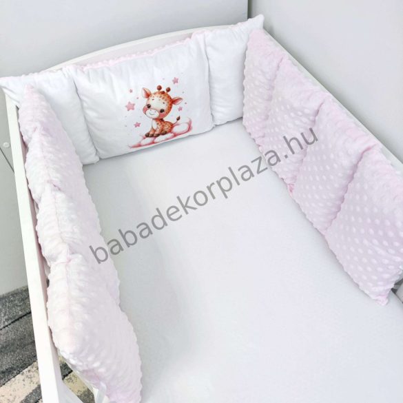 Rácsvédő - Extra párnás - rózsaszín bébi zsiráf