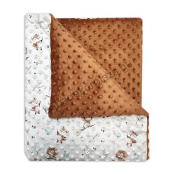   Babatakaró - Minky - bélelt - 70*90 cm - terrrakotta oroszlánok