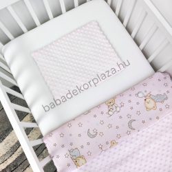   Deluxe Baby 2 részes babaágynemű garnitúra - takaró + párna - világos rózsaszín - cuki macik