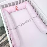 Rácsvédő hengerpárna - 210 cm - rózsaszín bébi zsiráf