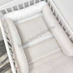   Deluxe Baby babaágynemű garnitúra hengerpárnás rácsvédővel - mogyoró