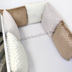   Deluxe Baby Minky párnás rácsvédő 6 db-os - tricolor (cappuccino - mogyoró - vanília)