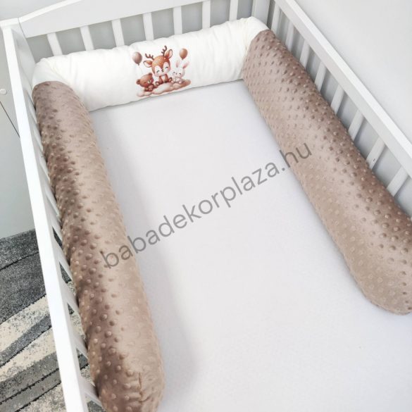 Hengerpárna - 210 cm - cappuccino bébi erdei állatok