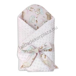   Deluxe Baby babapólya - világos rózsaszín - bébi erdei állatok