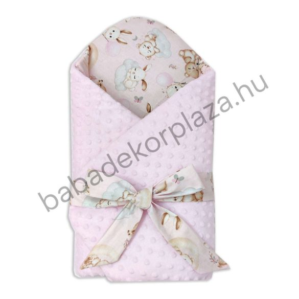 Babapólya - rózsaszín - bébi erdei állatok