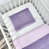 2 részes Minky babaágynemű garnitúra - takaró + párna - orgona - világos rózsaszín