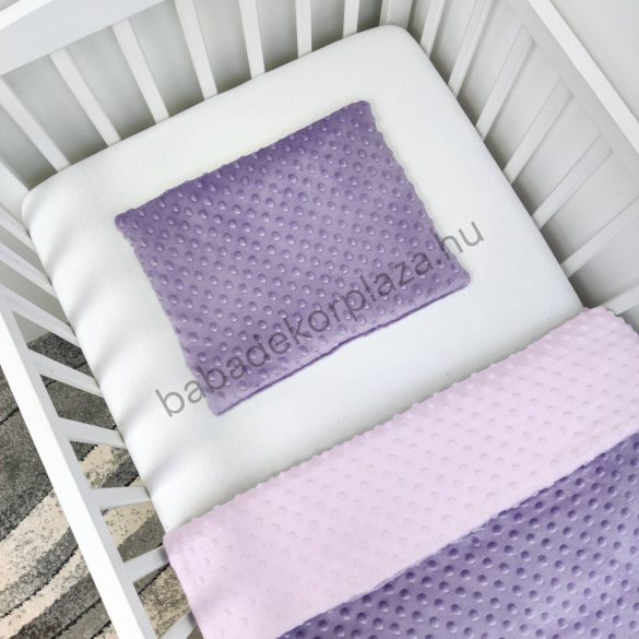 2 részes Minky babaágynemű garnitúra - takaró + párna - orgona - világos rózsaszín