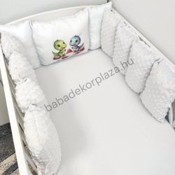 Rácsvédő - Extra párnás - szürke cuki dínók