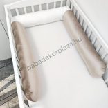 Rácsvédő hengerpárna - 210 cm - aranyhomok-fehér bársony